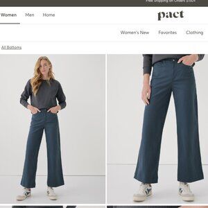 Stretch Twill Denim Wide Leg Pant